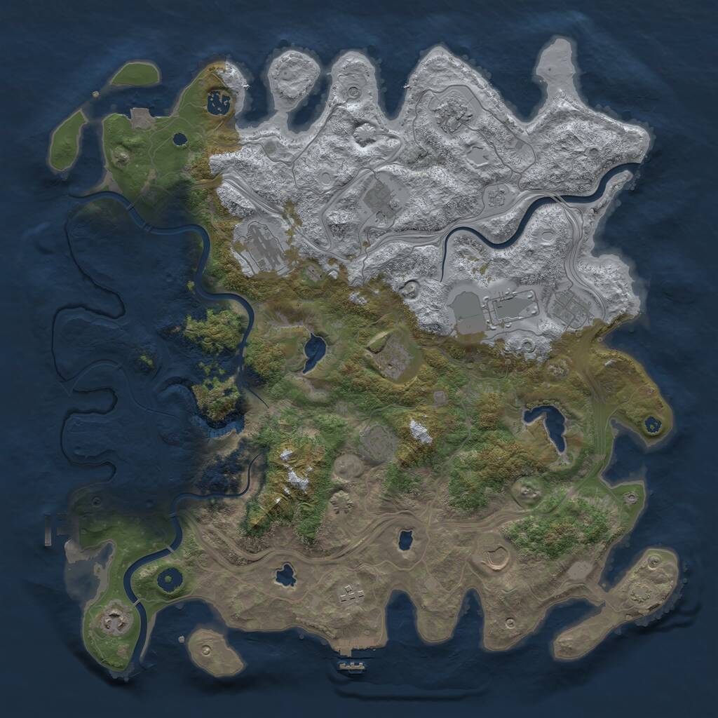 Rust Map: Procedural Map, Size: 4500, Seed: 4134517, 17 Monuments