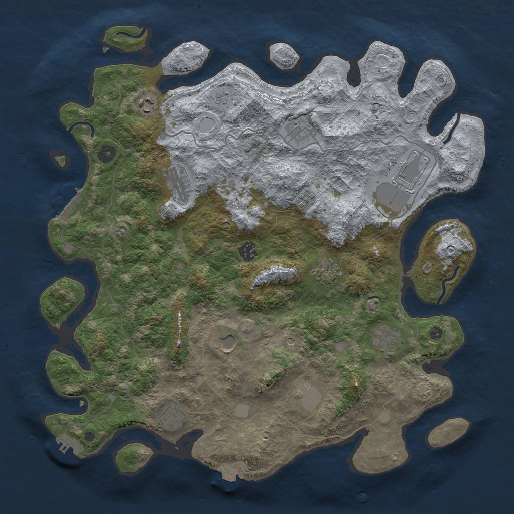 Rust Map: Procedural Map, Size: 4242, Seed: 13825, 19 Monuments