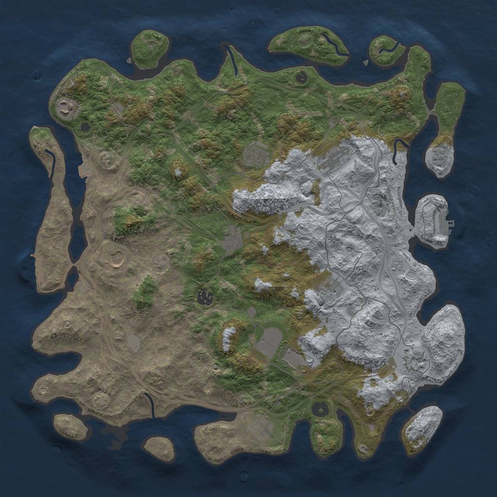 Rust Map: Procedural Map, Size: 4500, Seed: 45638325, 19 Monuments