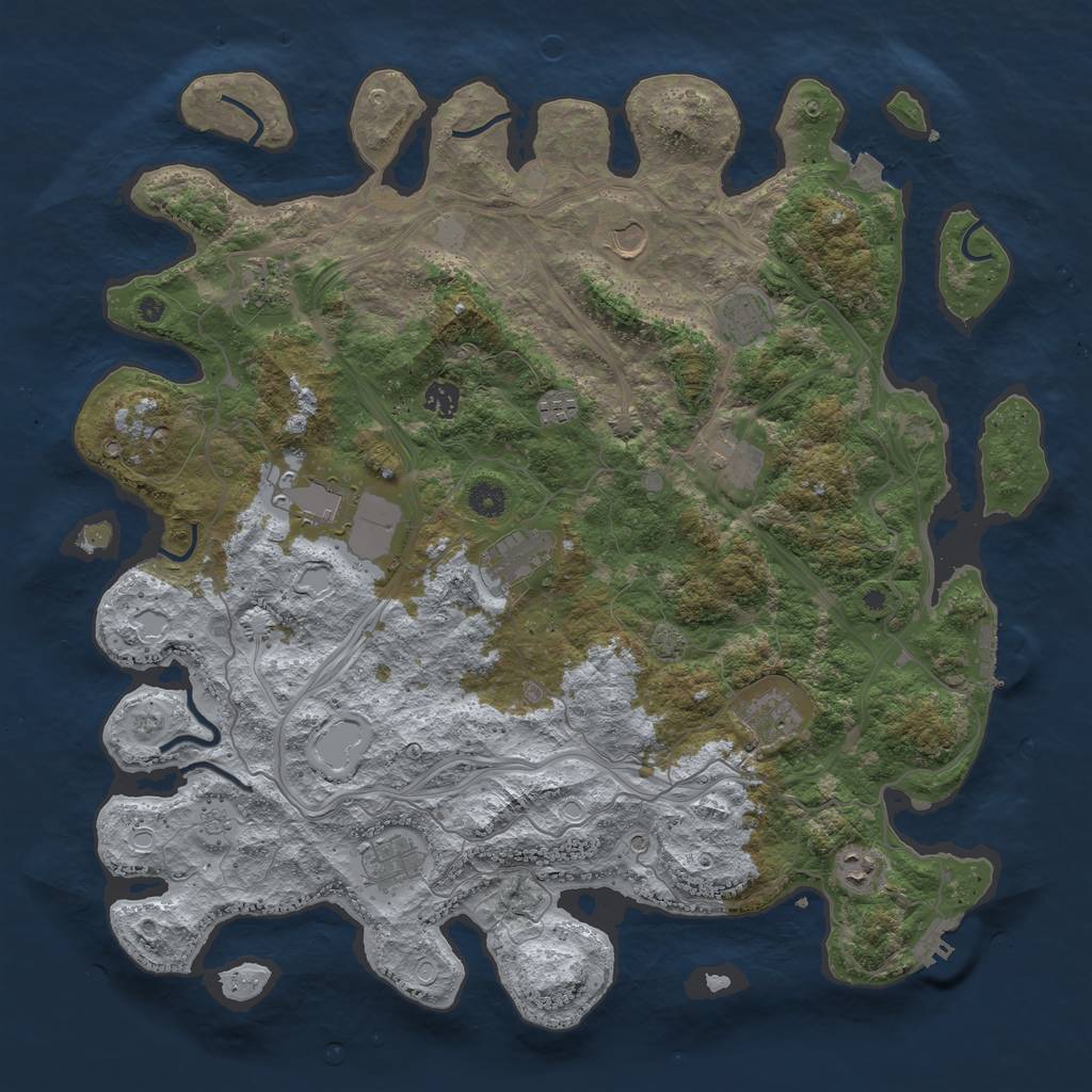 Rust Map: Procedural Map, Size: 4500, Seed: 934830, 19 Monuments