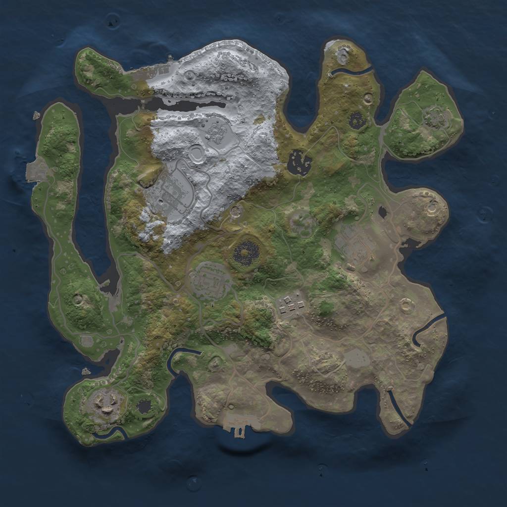 Rust Map: Procedural Map, Size: 3000, Seed: 1539555801, 14 Monuments