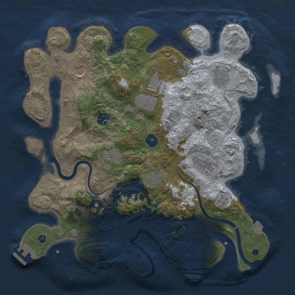 Rust Map: Procedural Map, Size: 3650, Seed: 14123410, 14 Monuments