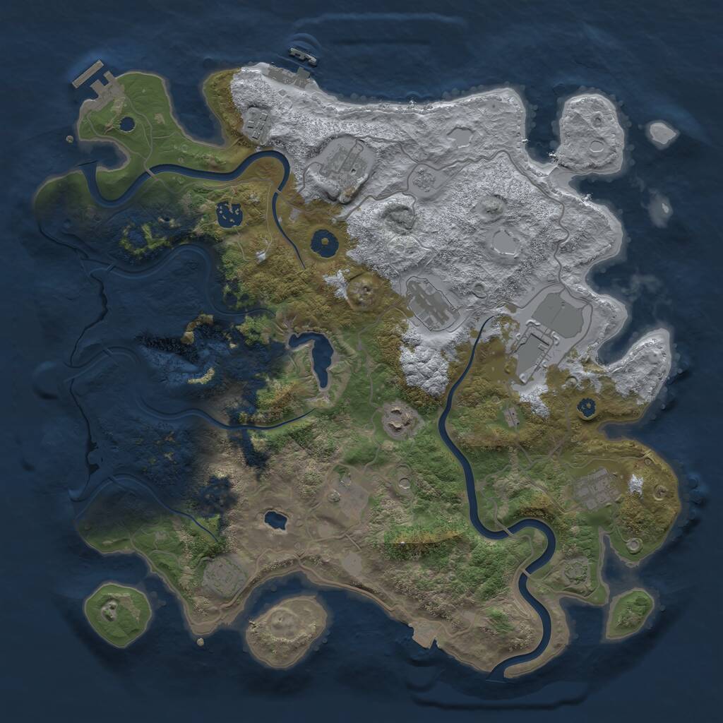 Rust Map: Procedural Map, Size: 4000, Seed: 135709032, 15 Monuments