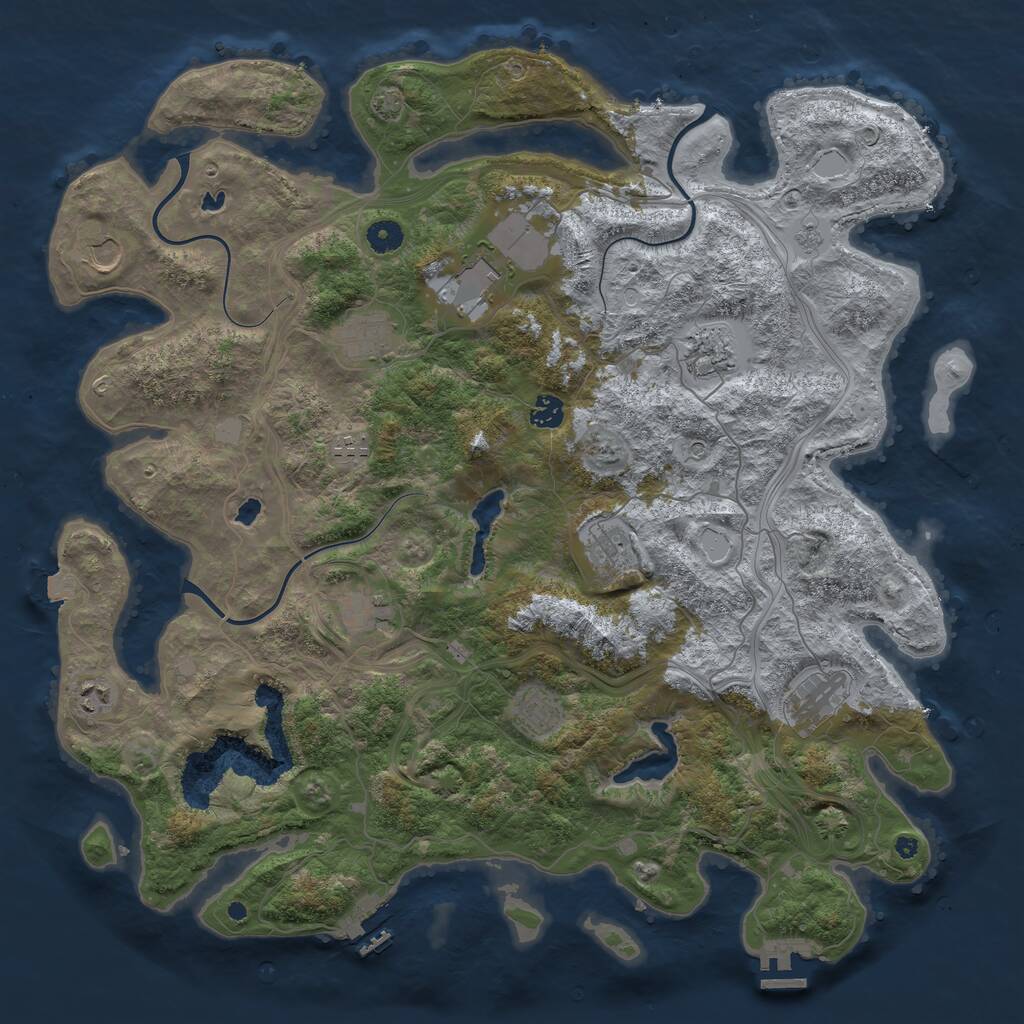 Rust Map: Procedural Map, Size: 4500, Seed: 847246, 17 Monuments