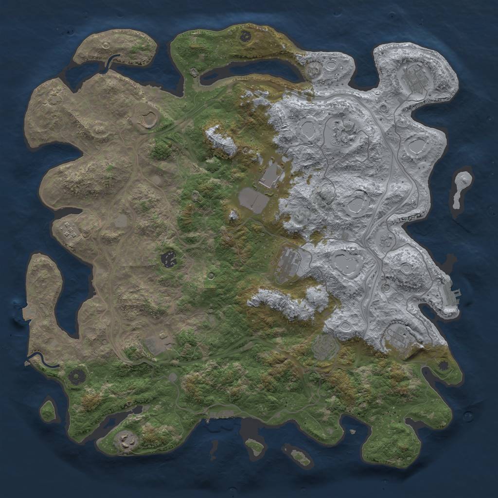 Rust Map: Procedural Map, Size: 4500, Seed: 847246, 19 Monuments