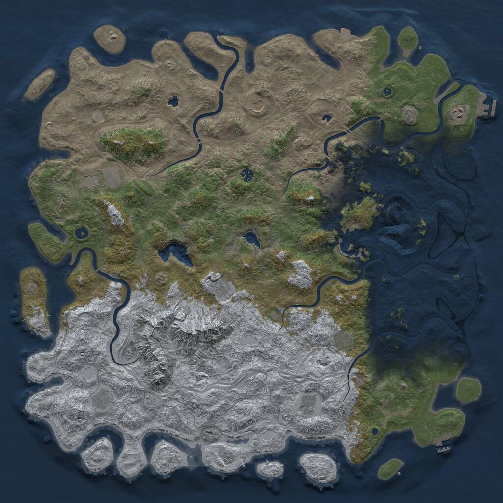 Rust Map: Procedural Map, Size: 6000, Seed: 1445260210, 17 Monuments