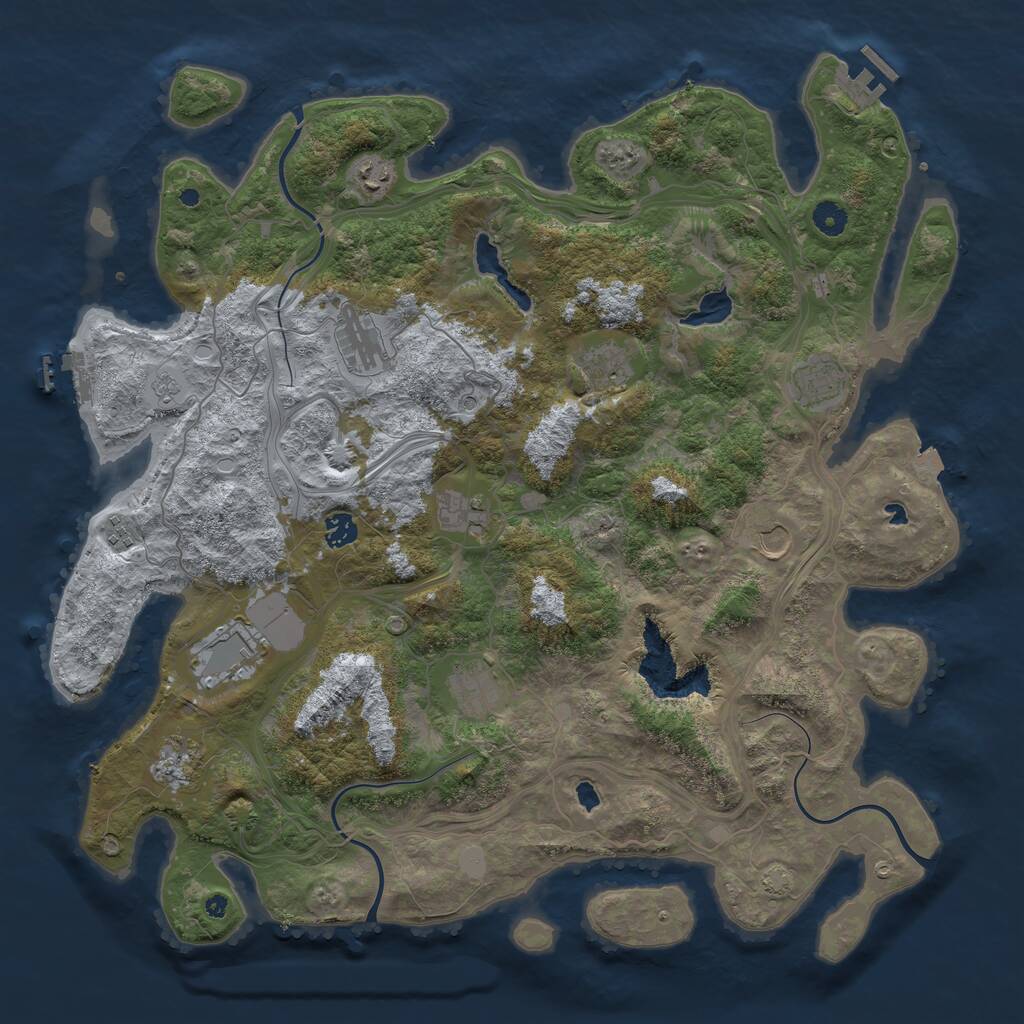Rust Map: Procedural Map, Size: 4500, Seed: 1604815753, 17 Monuments