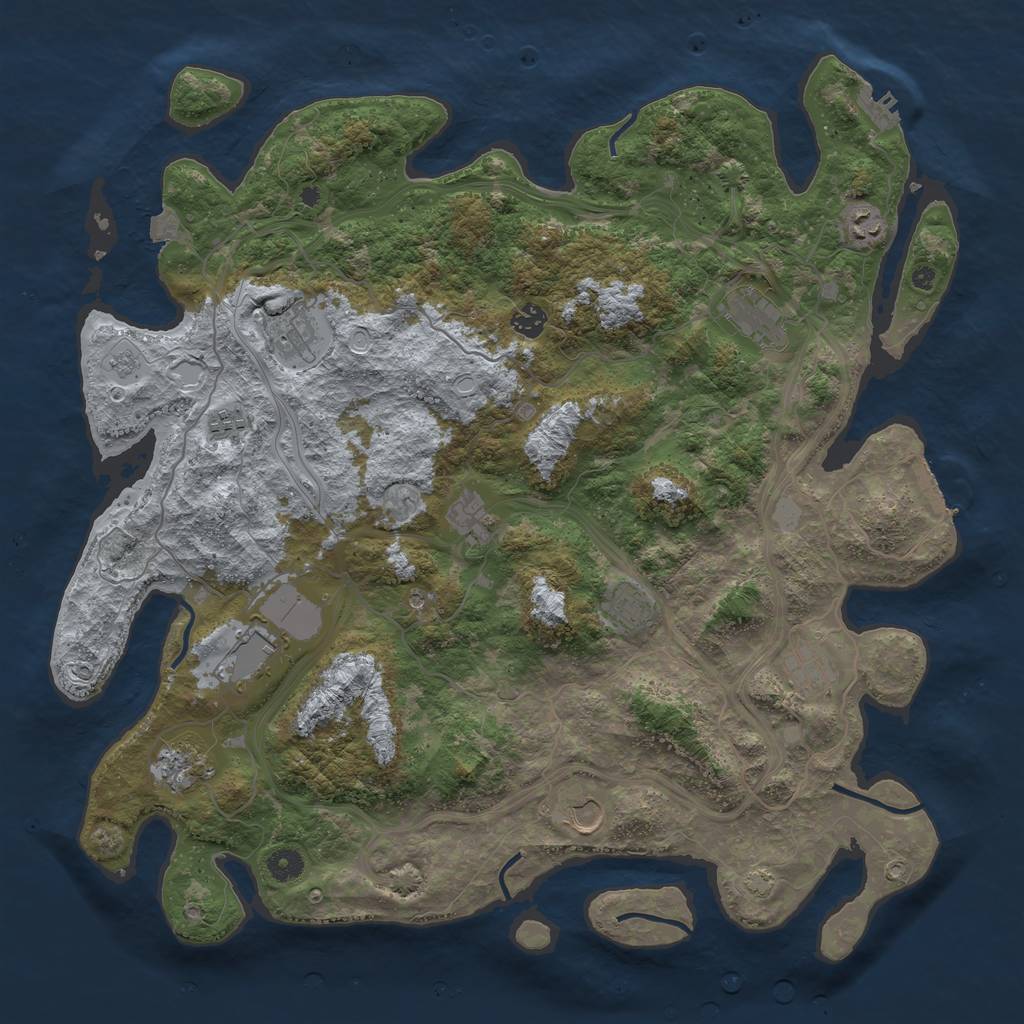 Rust Map: Procedural Map, Size: 4500, Seed: 1604815753, 19 Monuments