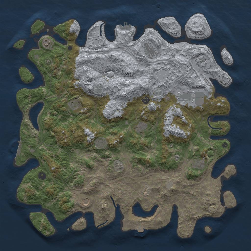 Rust Map: Procedural Map, Size: 4800, Seed: 967668879, 19 Monuments