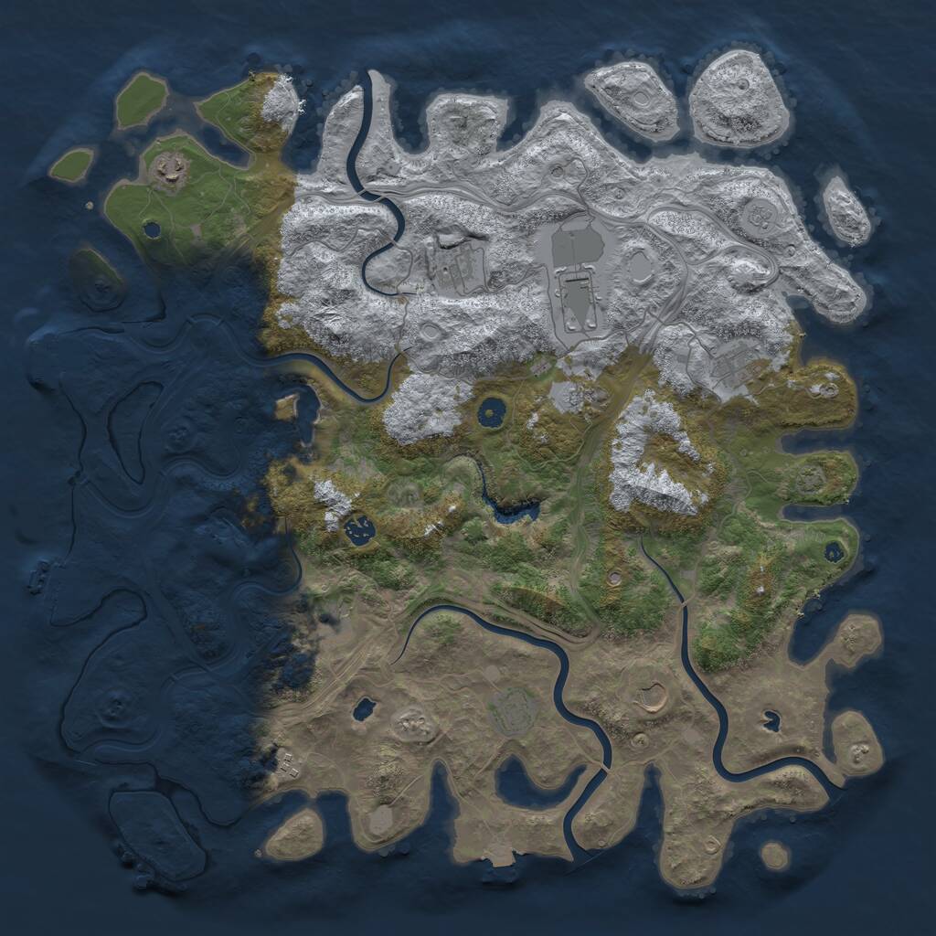 Rust Map: Procedural Map, Size: 4800, Seed: 967668879, 16 Monuments