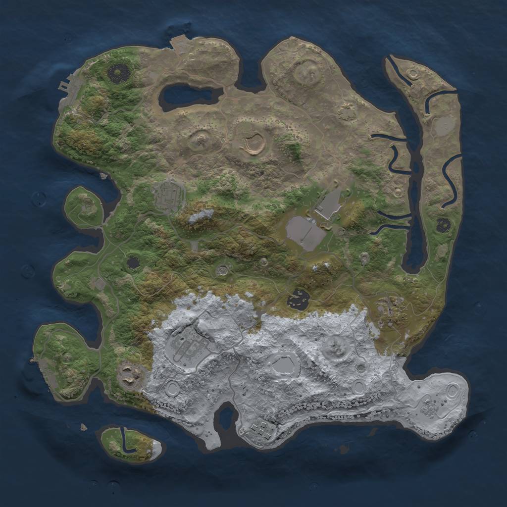 Rust Map: Procedural Map, Size: 3500, Seed: 897590134, 16 Monuments