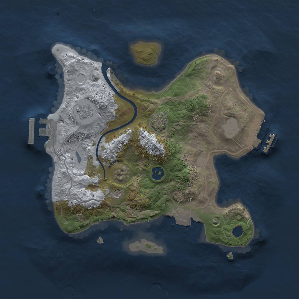 Rust Map: Procedural Map, Size: 2300, Seed: 494294881, 6 Monuments