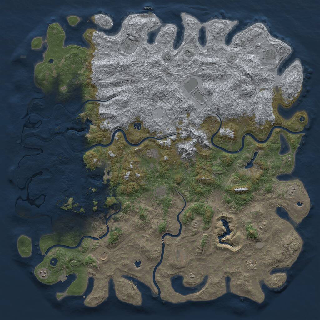 Rust Map: Procedural Map, Size: 6000, Seed: 192802, 17 Monuments