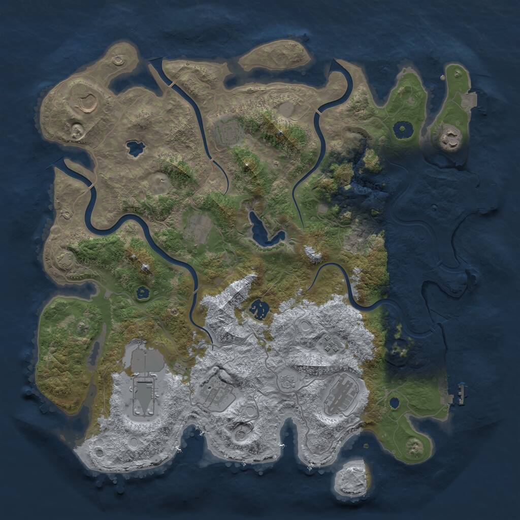 Rust Map: Procedural Map, Size: 4100, Seed: 32902336, 15 Monuments