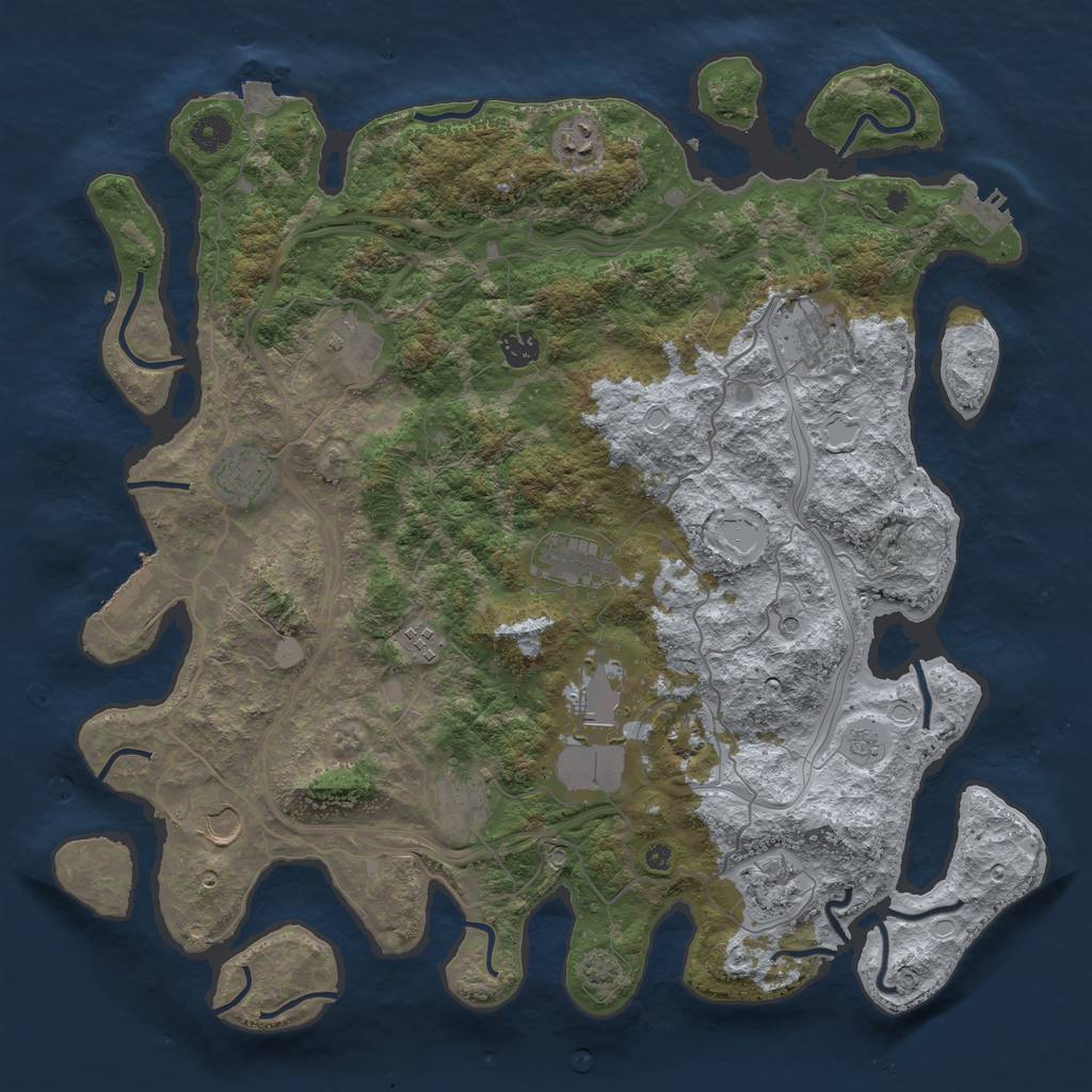 Rust Map: Procedural Map, Size: 4250, Seed: 919883865, 19 Monuments