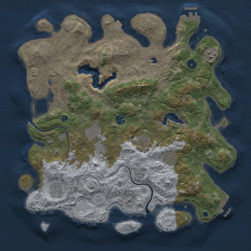 Rust Map: Procedural Map, Size: 4000, Seed: 43262657, 13 Monuments