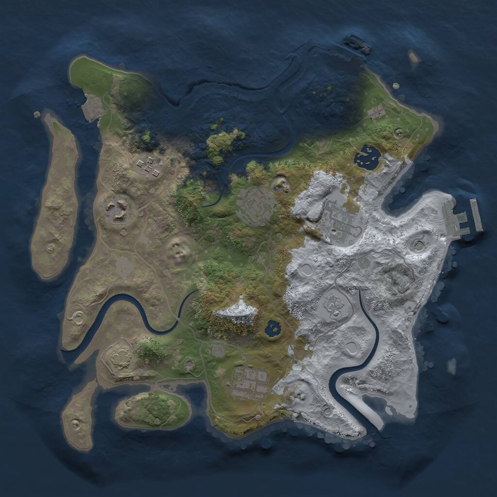 Rust Map: Procedural Map, Size: 3000, Seed: 95822, 12 Monuments