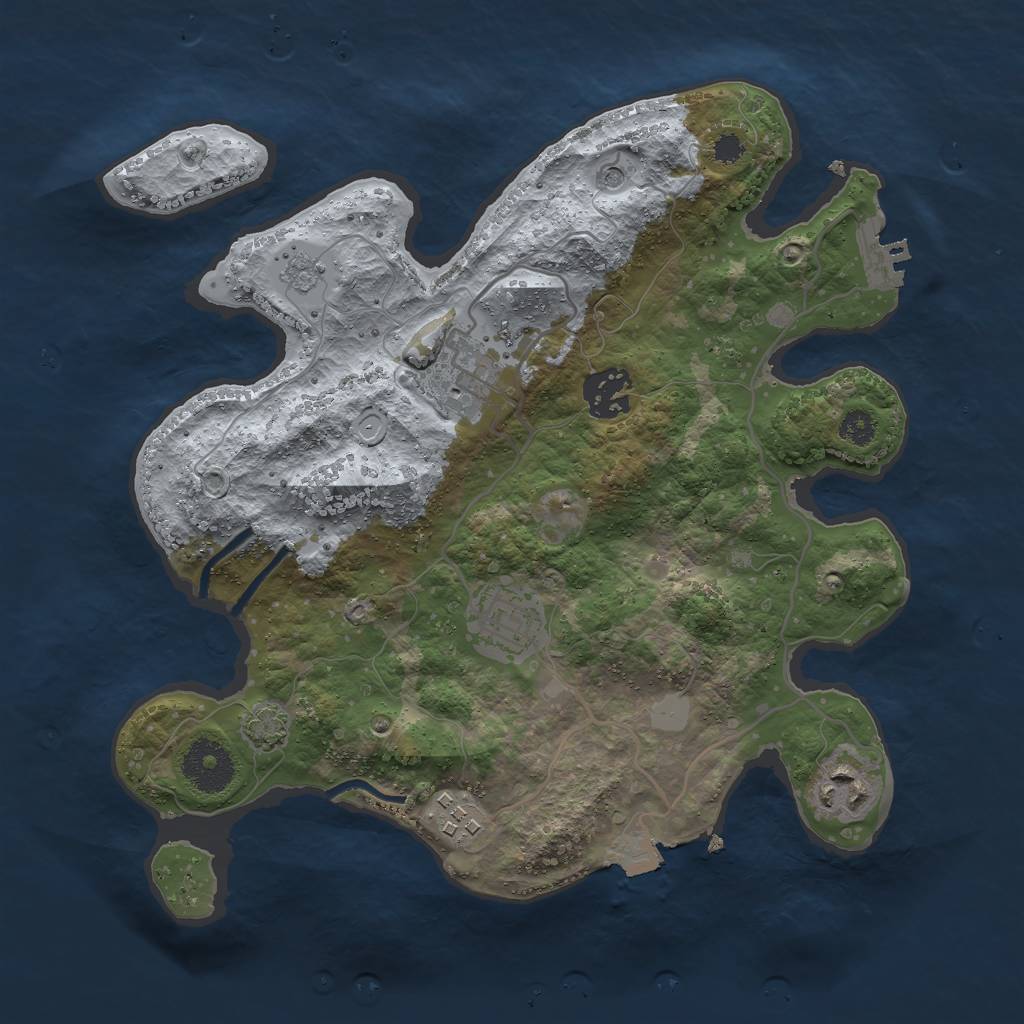 Rust Map: Procedural Map, Size: 3000, Seed: 997019939, 12 Monuments