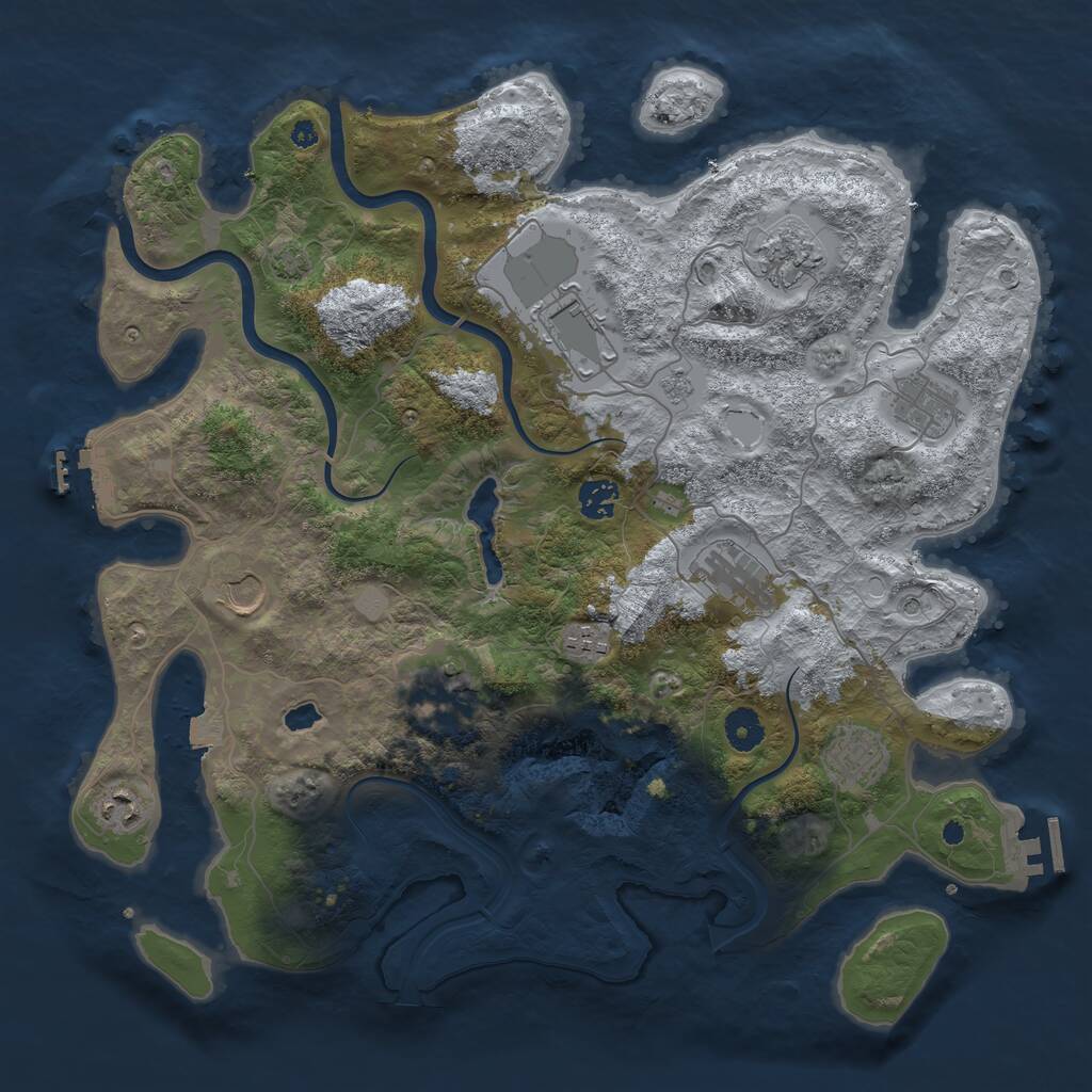 Rust Map: Procedural Map, Size: 4000, Seed: 4351, 16 Monuments