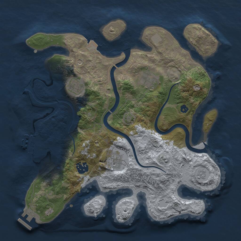 Rust Map: Procedural Map, Size: 3000, Seed: 606956728, 10 Monuments
