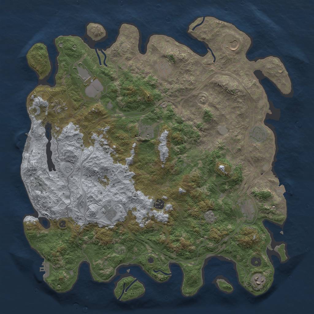 Rust Map: Procedural Map, Size: 4500, Seed: 7032024, 19 Monuments
