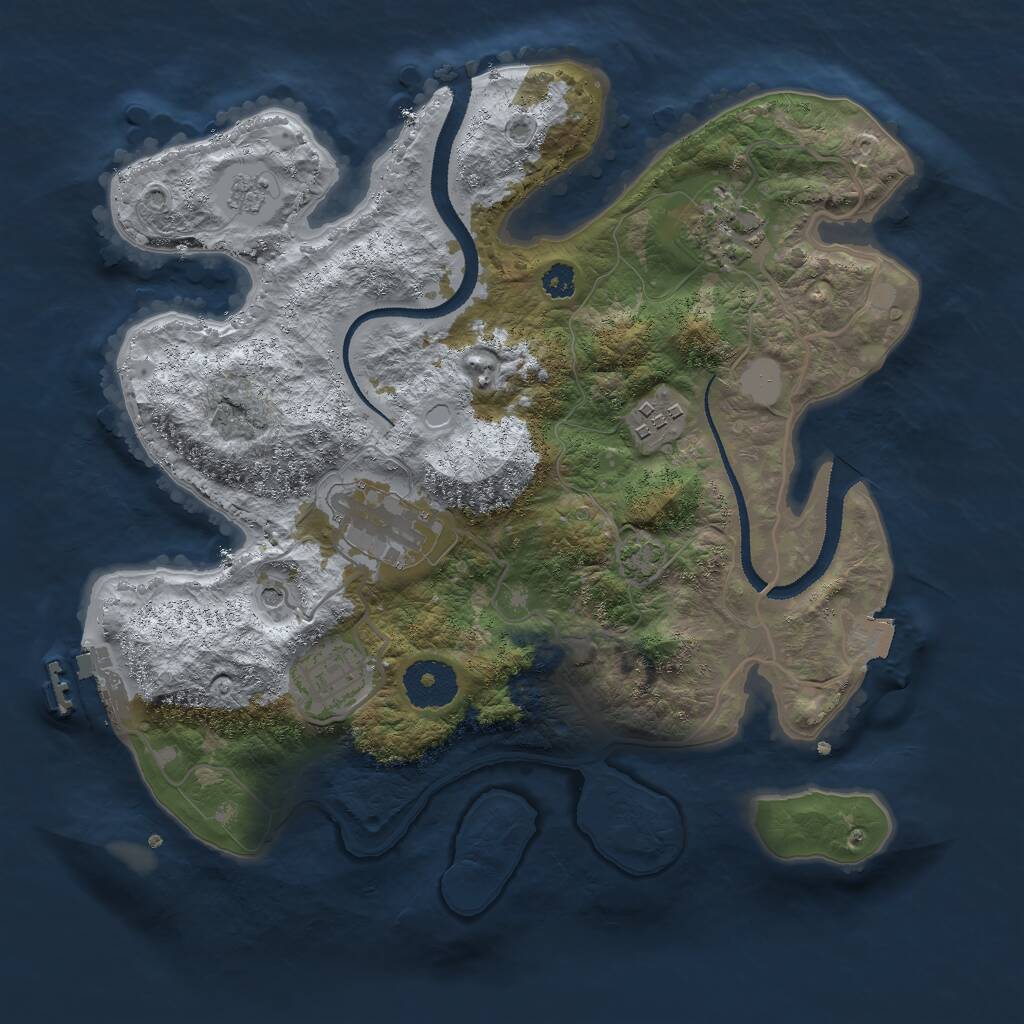 Rust Map: Procedural Map, Size: 3000, Seed: 1783788828, 9 Monuments