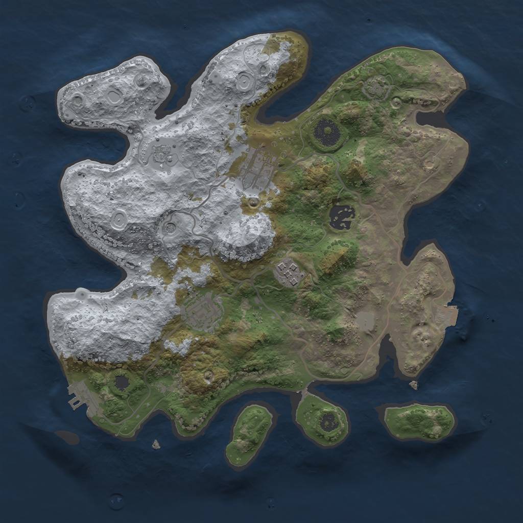 Rust Map: Procedural Map, Size: 3000, Seed: 1783788828, 11 Monuments