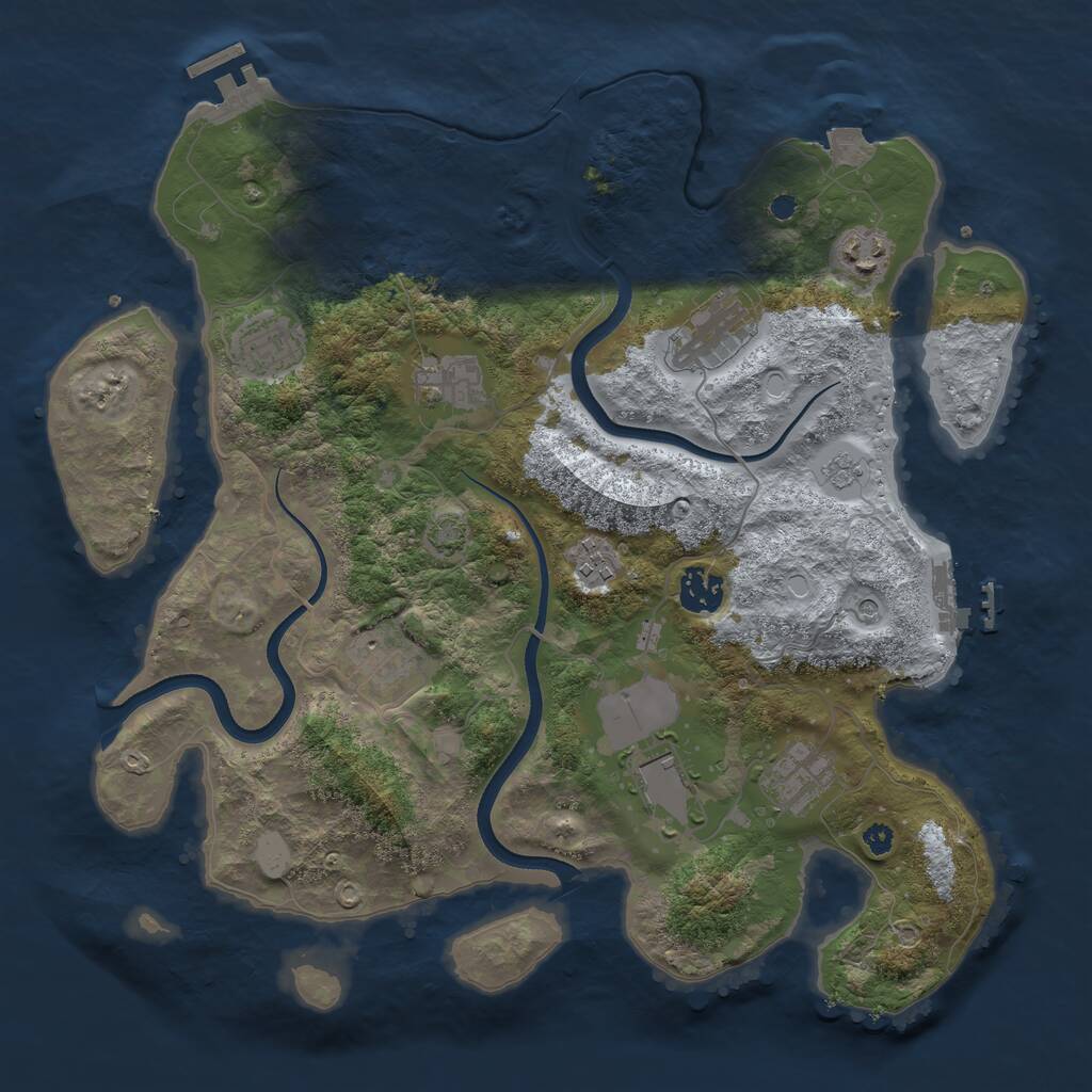 Rust Map: Procedural Map, Size: 3600, Seed: 783457, 15 Monuments
