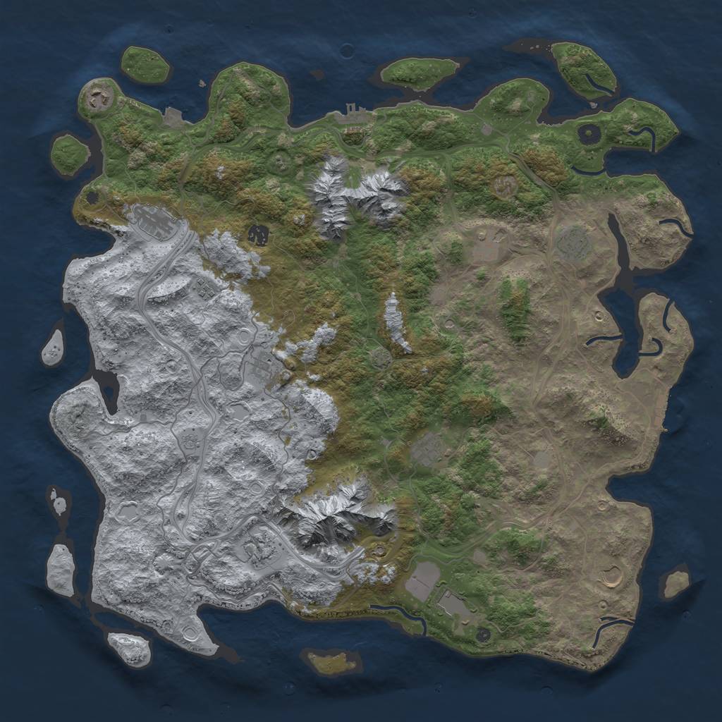 Rust Map: Procedural Map, Size: 5000, Seed: 1395384666, 19 Monuments
