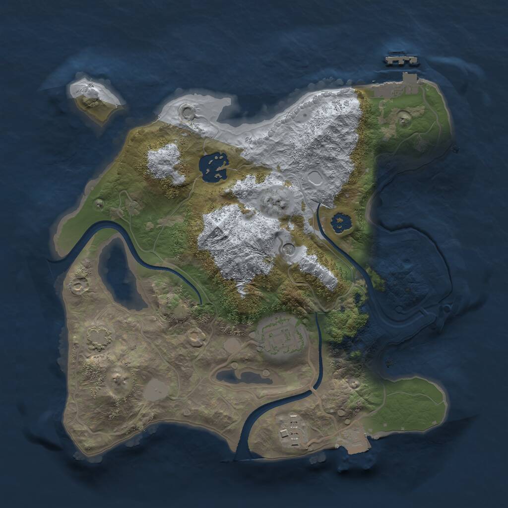 Rust Map: Procedural Map, Size: 2500, Seed: 660705396, 7 Monuments