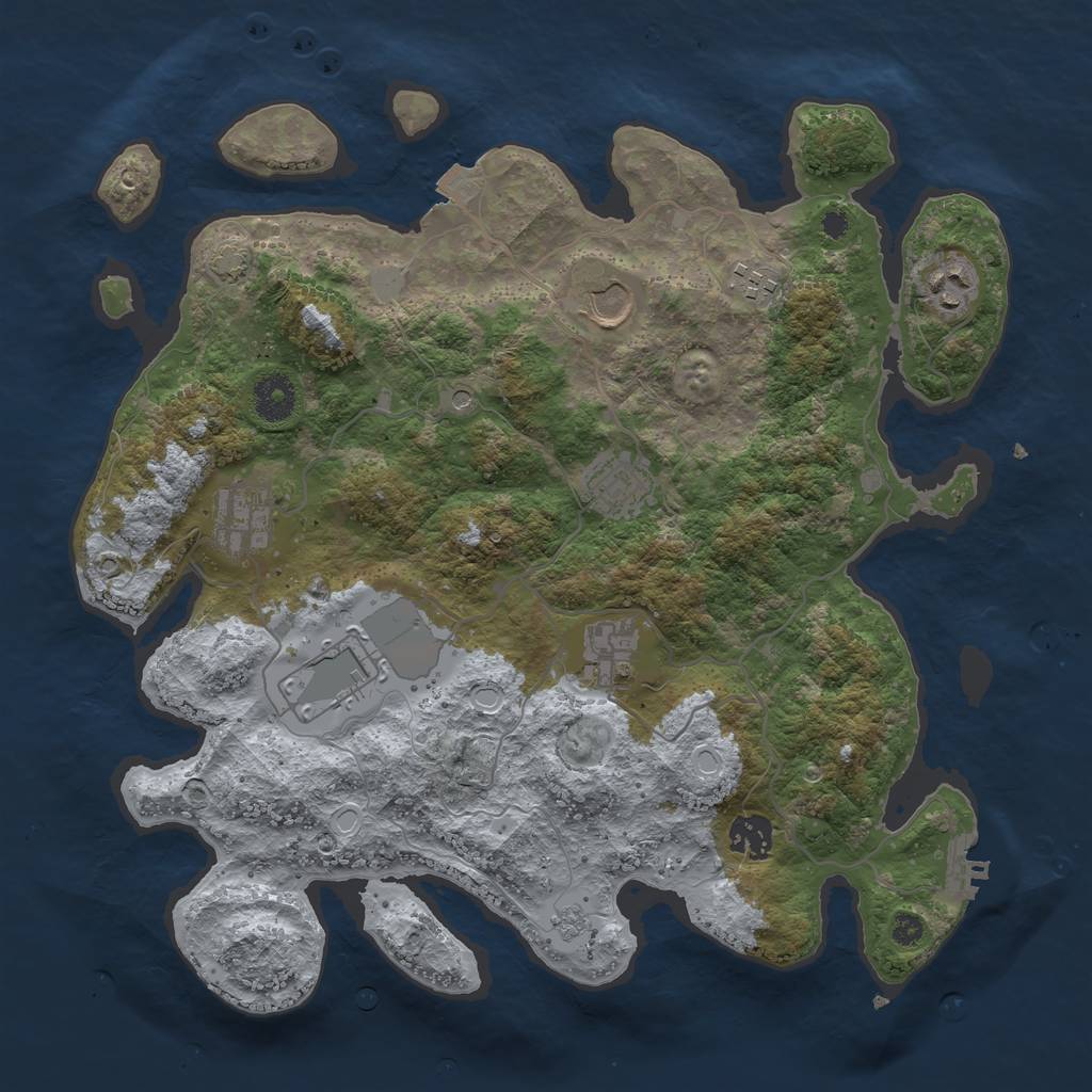 Rust Map: Procedural Map, Size: 3600, Seed: 29148617, 15 Monuments