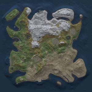 Thumbnail Rust Map: Procedural Map, Size: 3300, Seed: 2066714839, 14 Monuments