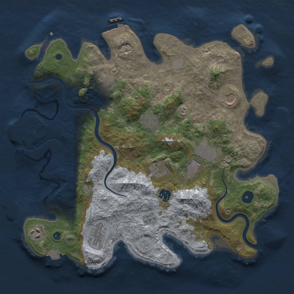 Rust Map: Procedural Map, Size: 3700, Seed: 45920756, 15 Monuments
