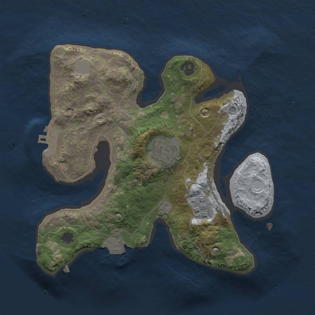 Rust Map: Procedural Map, Size: 2300, Seed: 41233222, 6 Monuments