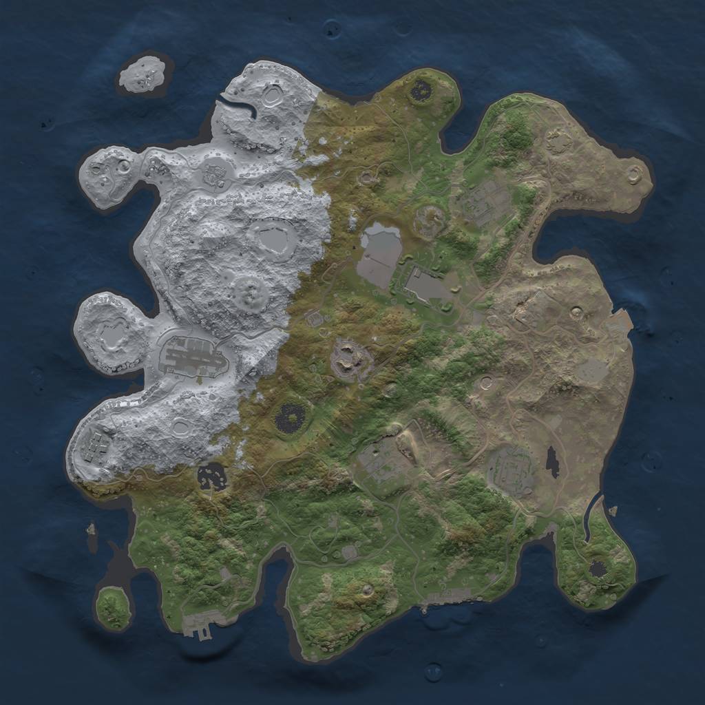 Rust Map: Procedural Map, Size: 3500, Seed: 63731, 16 Monuments