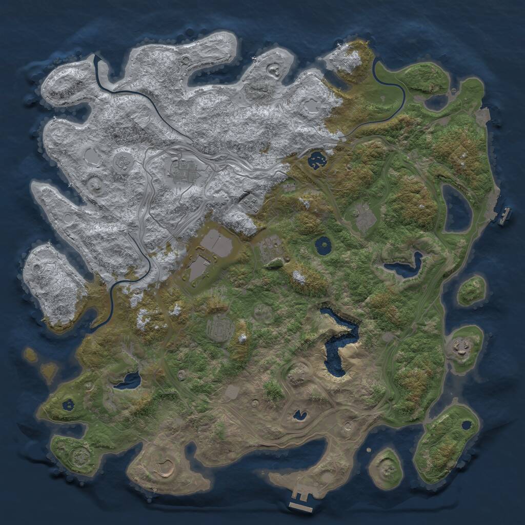 Rust Map: Procedural Map, Size: 4500, Seed: 916467922, 15 Monuments