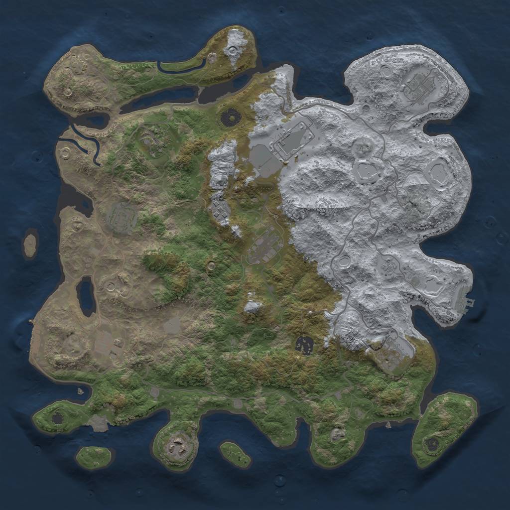Rust Map: Procedural Map, Size: 4000, Seed: 1438494060, 18 Monuments