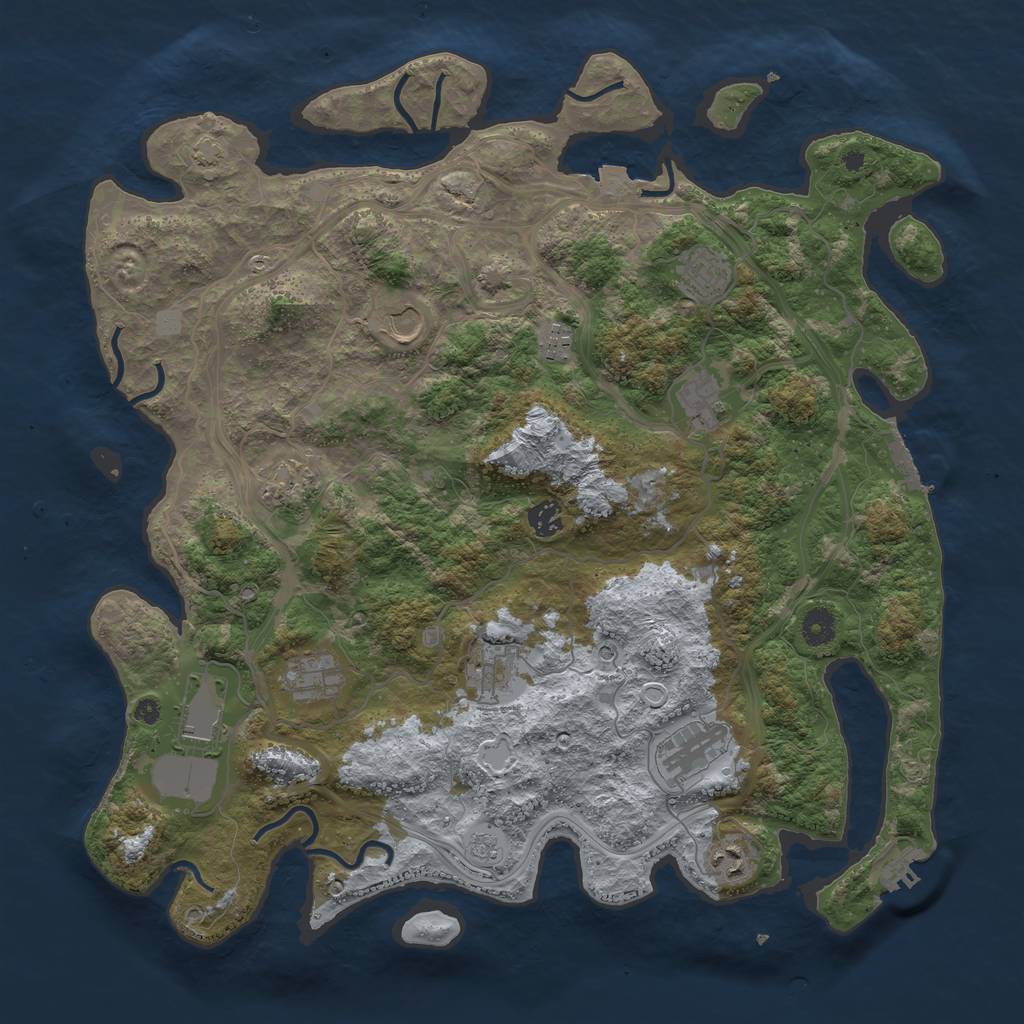 Rust Map: Procedural Map, Size: 4250, Seed: 1543069240, 19 Monuments