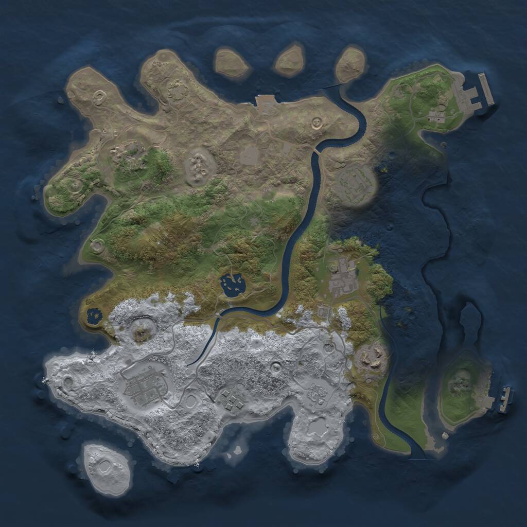 Rust Map: Procedural Map, Size: 3200, Seed: 1769143161, 13 Monuments