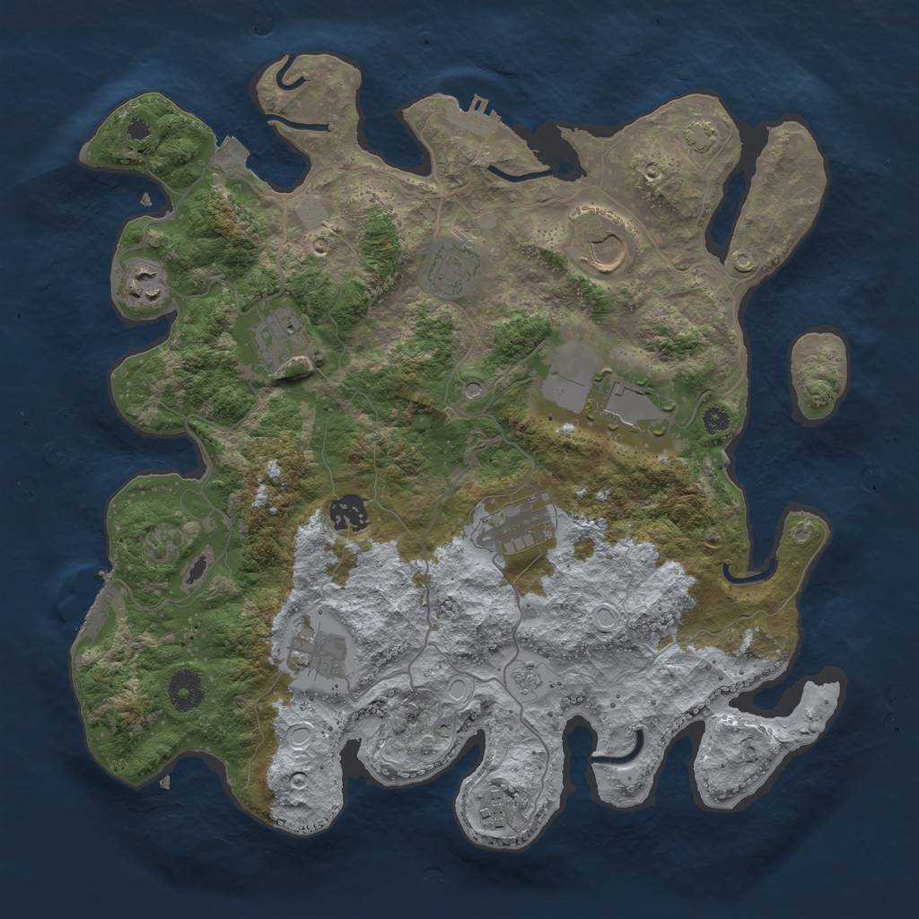 Rust Map: Procedural Map, Size: 3600, Seed: 20903, 17 Monuments