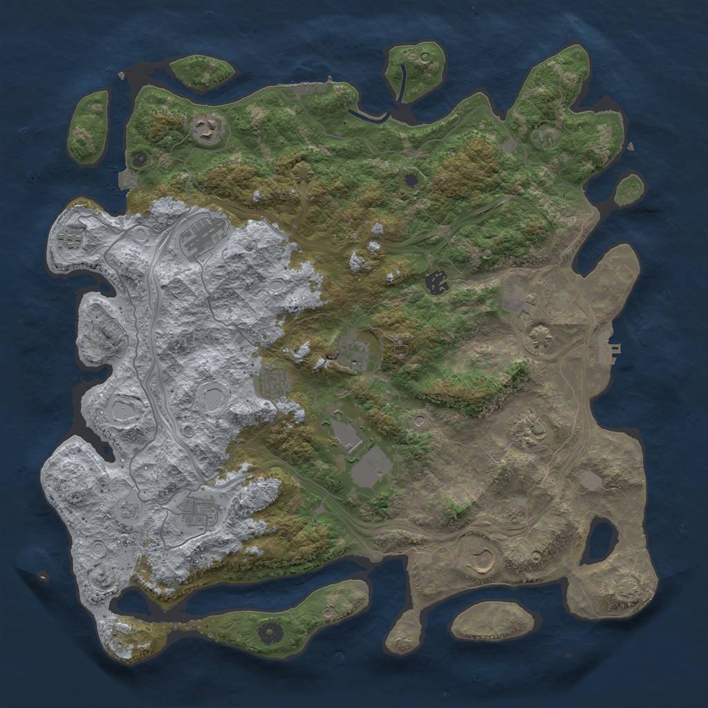 Rust Map: Procedural Map, Size: 4500, Seed: 329895136, 19 Monuments