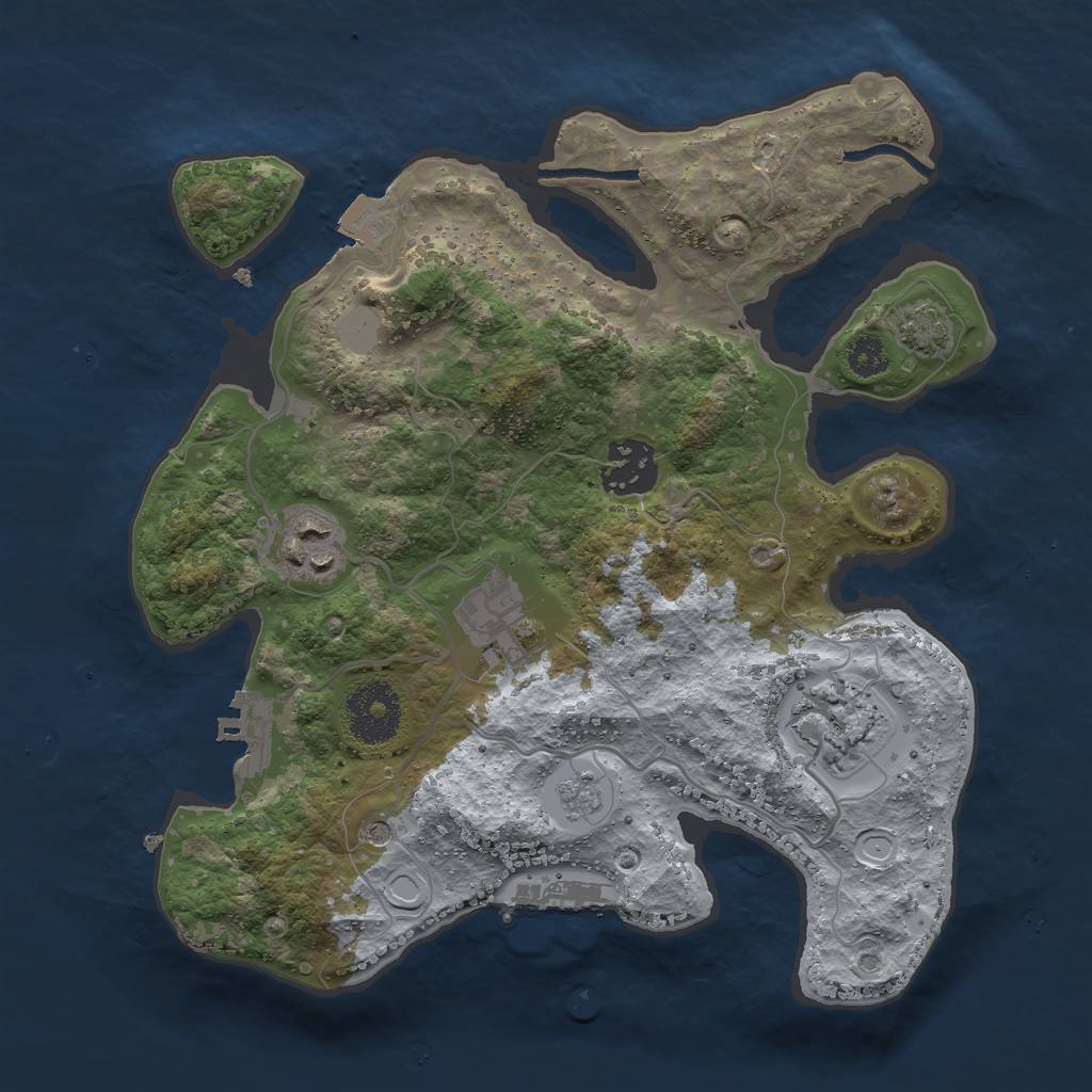Rust Map: Procedural Map, Size: 2800, Seed: 712371, 12 Monuments