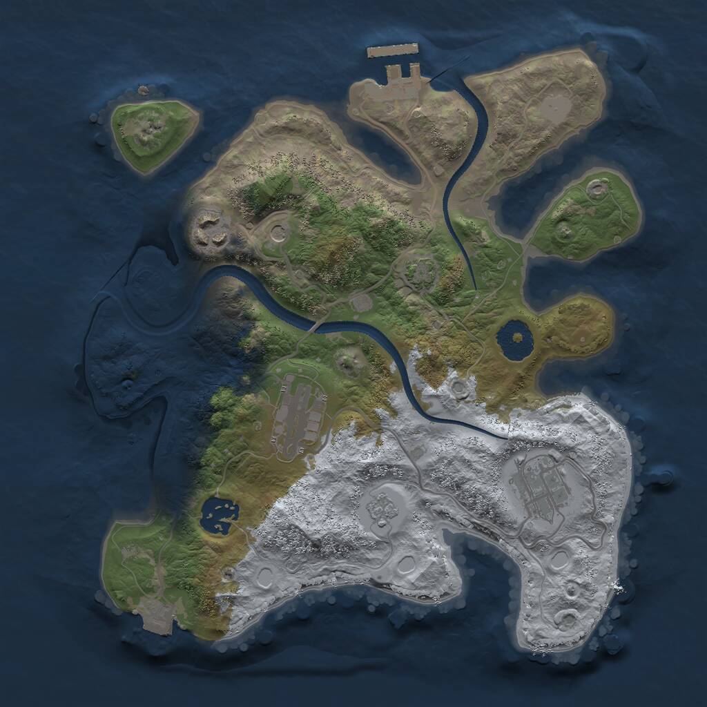 Rust Map: Procedural Map, Size: 2800, Seed: 712371, 9 Monuments