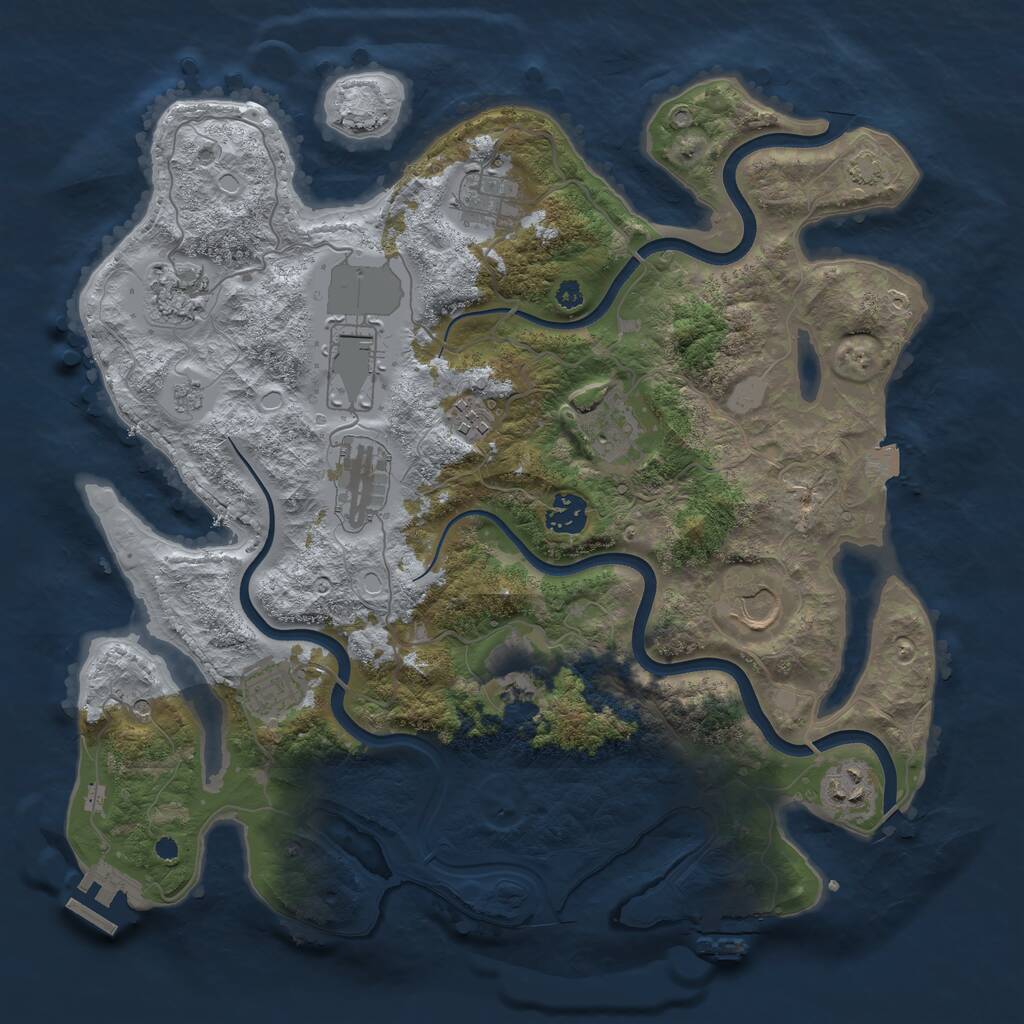 Rust Map: Procedural Map, Size: 3700, Seed: 798478, 17 Monuments