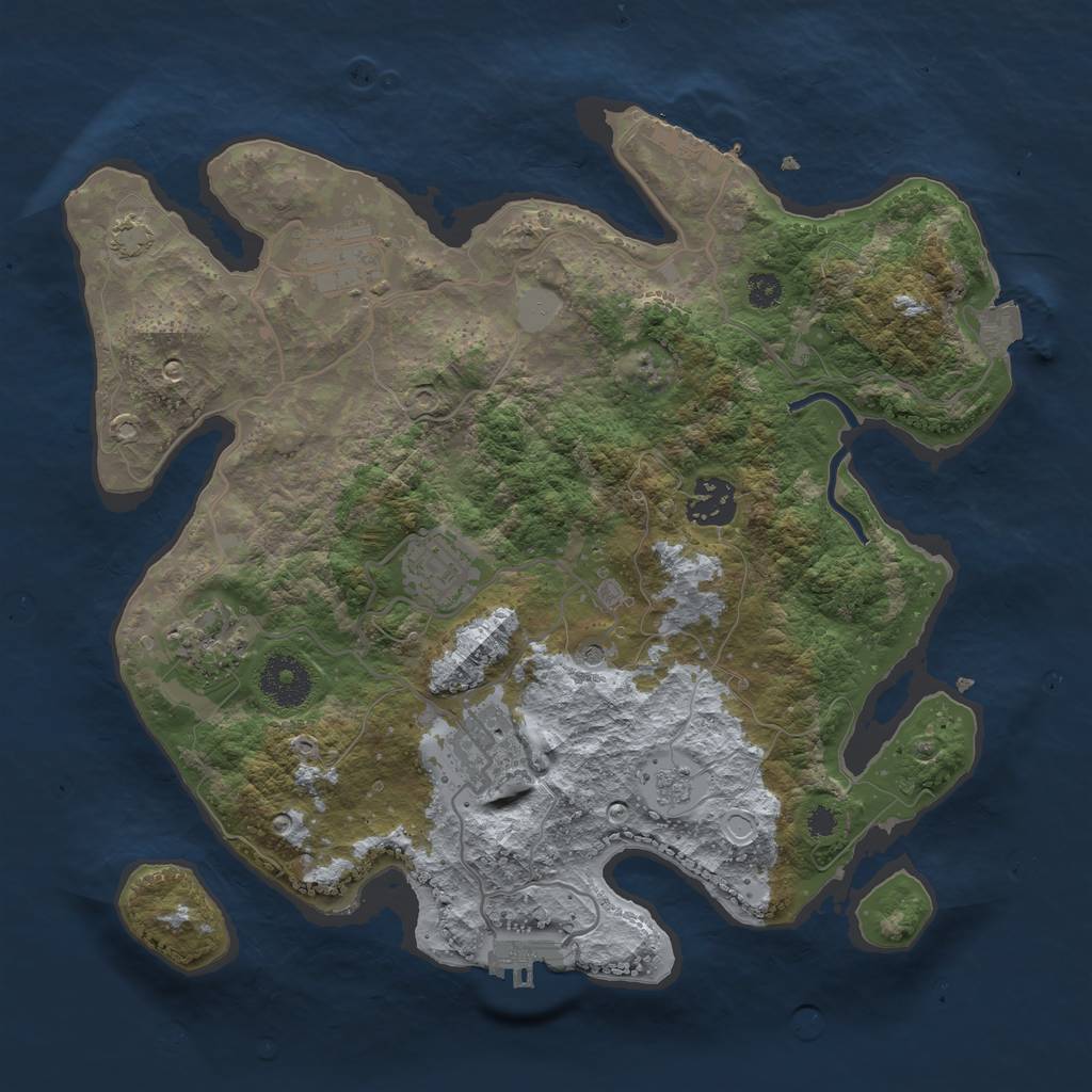 Rust Map: Procedural Map, Size: 3200, Seed: 56, 13 Monuments