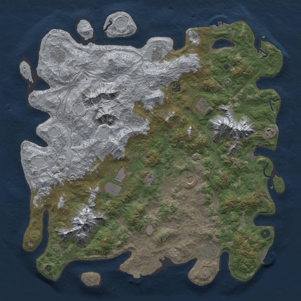 Rust Map: Procedural Map, Size: 5000, Seed: 1392214393, 19 Monuments