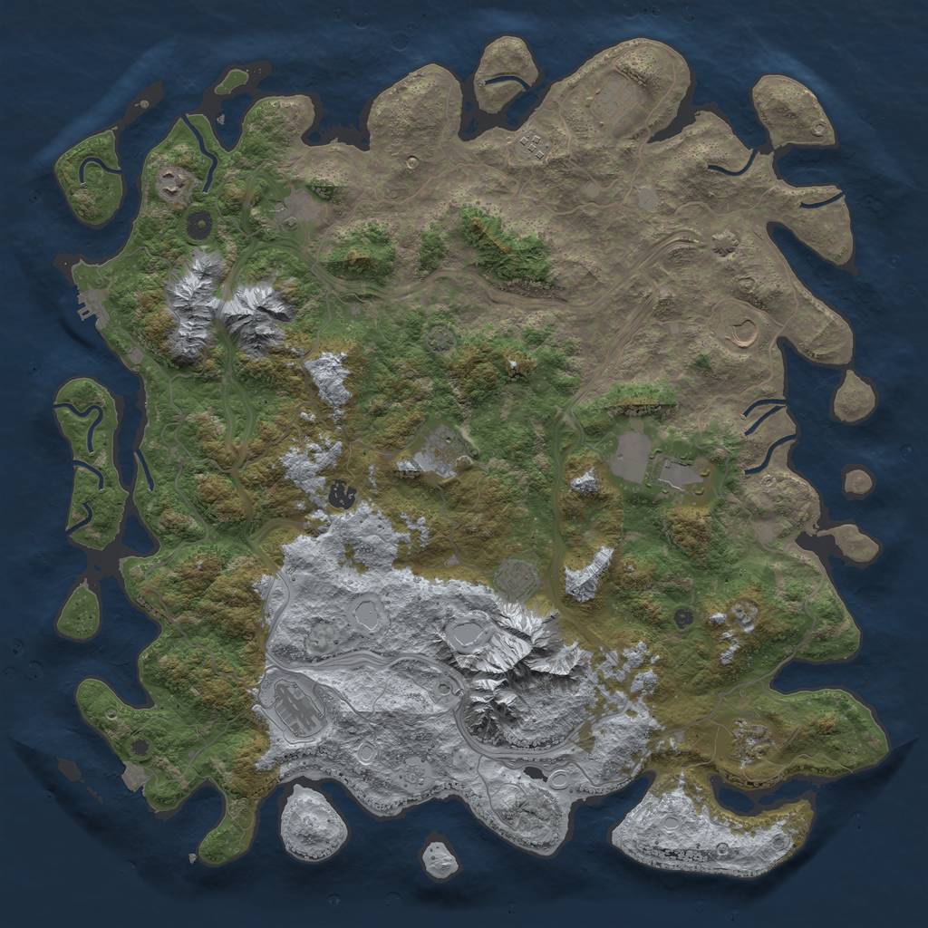 Rust Map: Procedural Map, Size: 5000, Seed: 1404351732, 18 Monuments