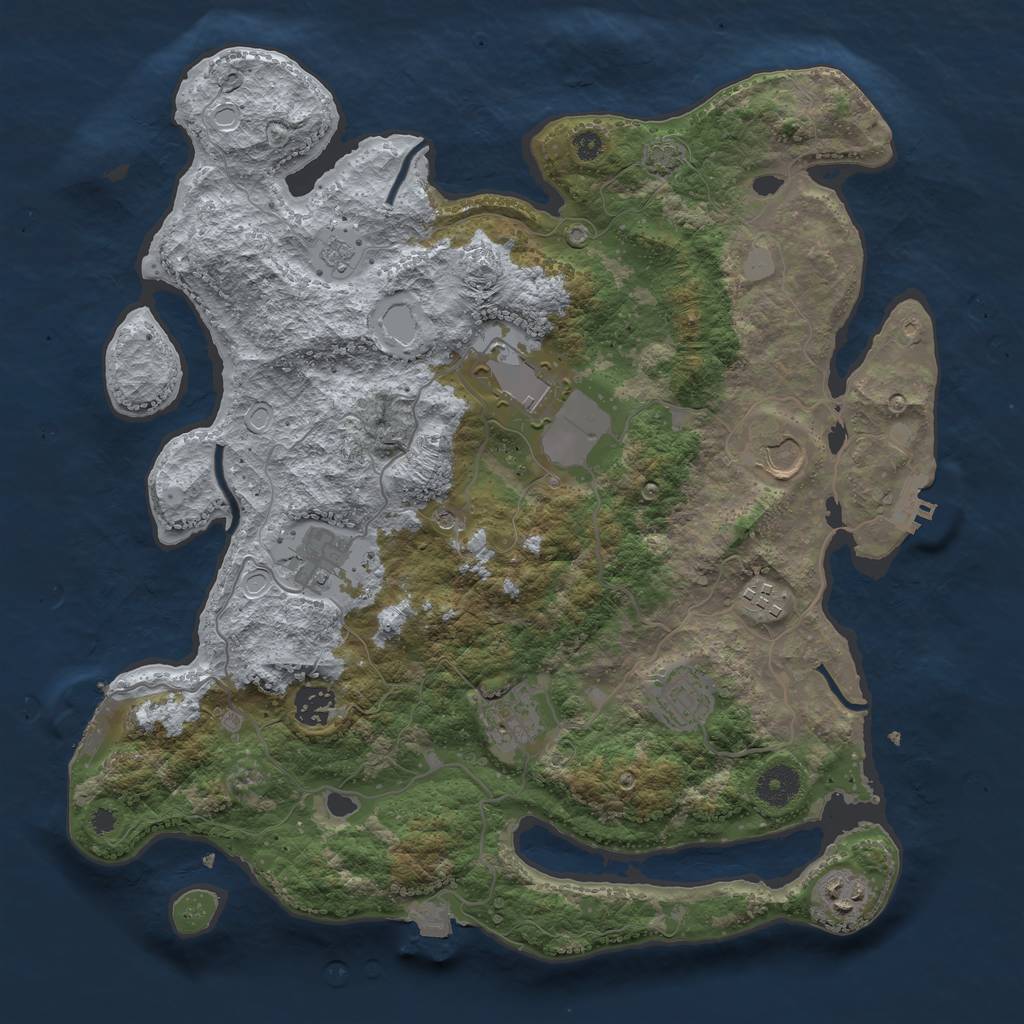 Rust Map: Procedural Map, Size: 3700, Seed: 204244, 16 Monuments