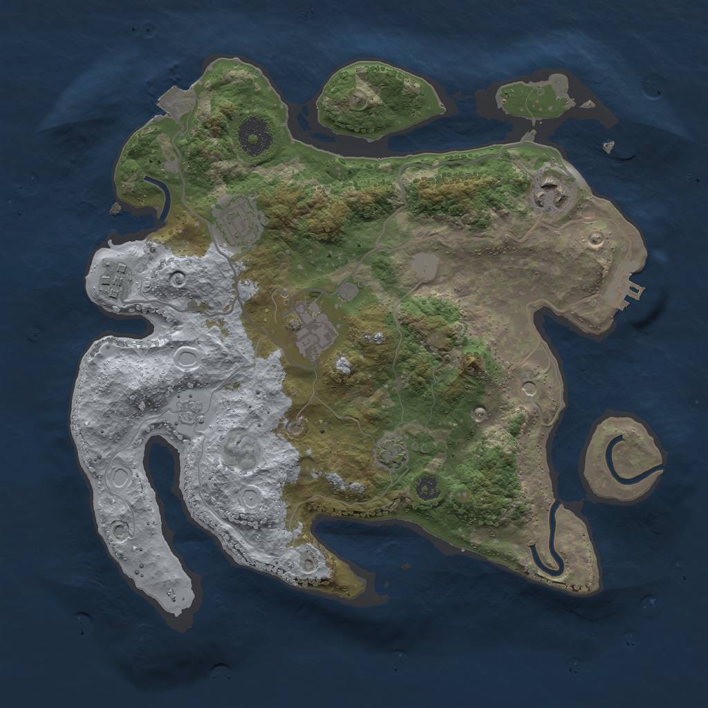 Rust Map: Procedural Map, Size: 3000, Seed: 1635606737, 11 Monuments