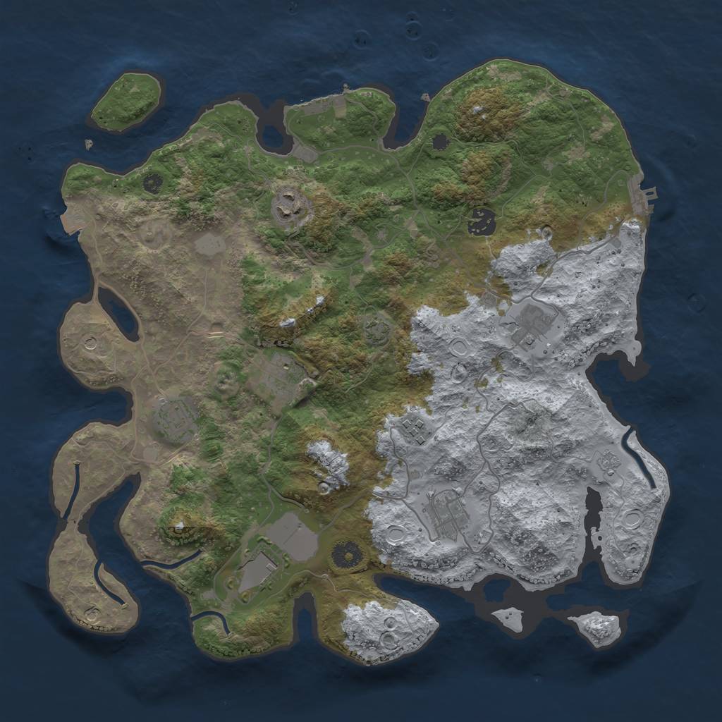 Rust Map: Procedural Map, Size: 3750, Seed: 35735694, 16 Monuments
